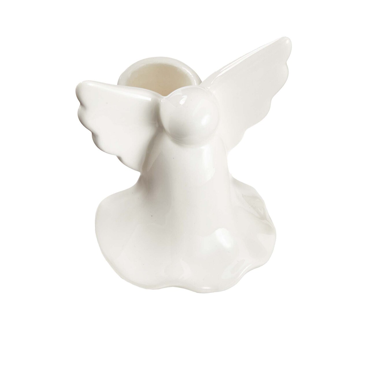 Angel Led Taper Candle Holder White Ceramic for Christmas 3x2.75x3 in Decorative Taper Holders